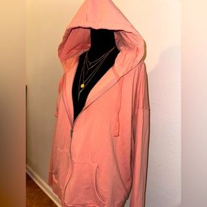 Time & Tru Zip-up Hoodie - Peach